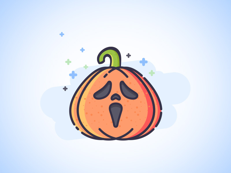 Scream Pumpkin spooky yebo bad scream illustration icon design pumpkin halloween