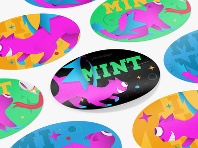 Mint - Stickers basilik blue bright cat colorful design illustration illustrator mint purple series stickers vector yokai