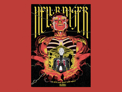 Hellraiser 80shorror clivebarker hellbound hellraiser horrormovies illustration pinhead poster slashermovies