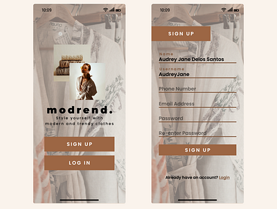 Sign Up || Daily UI:001 001 app appdesign clothes dailyui dailyui 001 dailyuichallenge dailyuichallenge001 fashion fashion app fashion trend modern fashion sign up sign up ui ui ui design