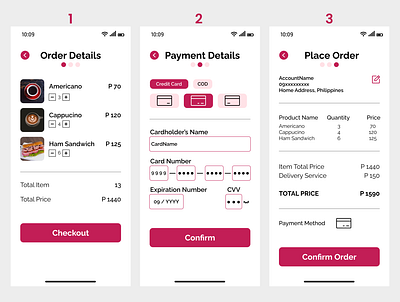 Credit Card Checkout || Daily UI:002 002 app appdesign cafe cafe app cafe checkout app checkout checkout app credit card credit card checkout dailyui dailyui 002 dailyuichallenge dailyuichallenge002 pink cafe pink cafe checkout ui ui design