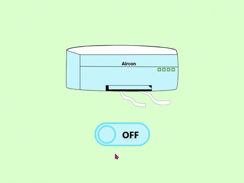 On/Off Switch || Daily UI:015 015 aircon animation app app design appdesign daily ui challenge 015 dailyui dailyuichallenge design on and off on and off switch onoff onoff switch switch ui ui design