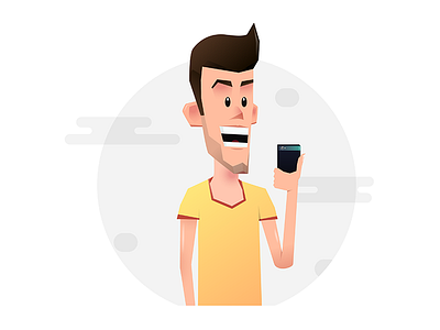 Happy avatar 1.0 avatar character design man mobile smartphone smile teen vector