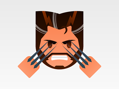 Wolverine " Logan "emoji angry emoji illustration logan movie mutan smiley vector wolverine xmen