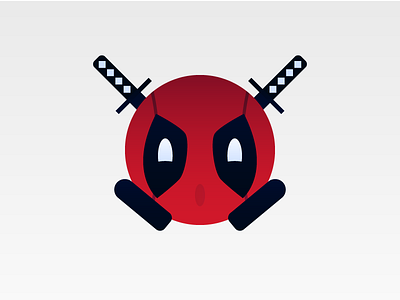 Deadpool deadpool emoji expression face katana marvel red vector wow