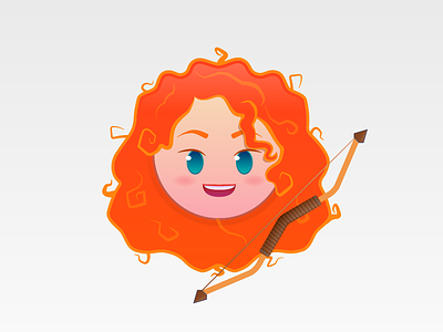 Princess Merida Emoji arrow bow disney emoji expression face ginger illustration merida mobile redhead vector