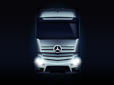 Mercedes Actros actros automobile car illustration mercedes studio truck vector