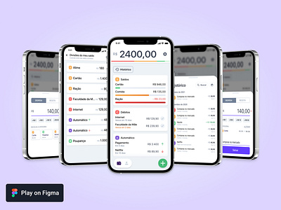 Finances management app app figma prototype simple ui ux