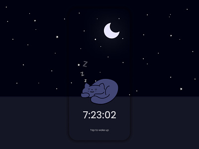 Daily UI 014 - Timer 14 cat daily design figma mobile night timer ui