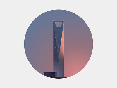 Shanghai World Financial Center building china city colour illustration shanghai ui