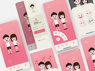 Bthere app app design branding dating dating app datingapp game gamification illustration ui ux