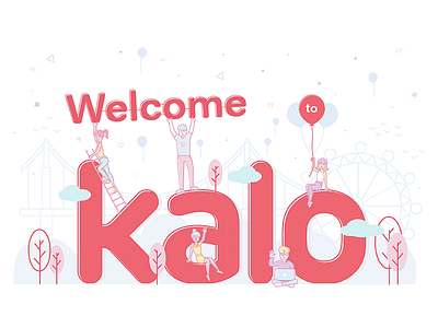 Welcome To Kalo branding icon illustration