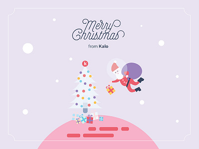 Merry Christmas from Kalo card christmas illustration