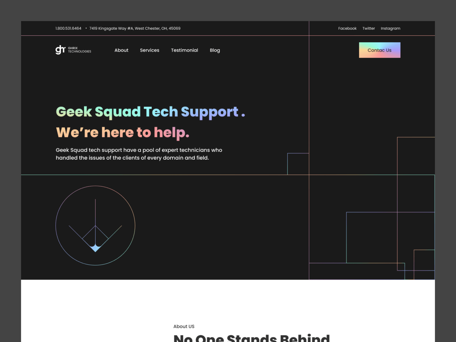 IT Service / Tech Support it landing page design mockup design tech support ui uiux ux website design