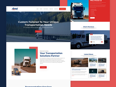 Trucking Website Design landing page design mockup design ui website design