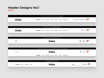 Header Designs Vol.1 ecommerce header header design ui uiux