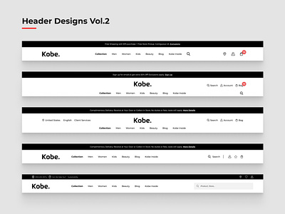 Header Designs Vol.2 ecommerce header header design ui uiux
