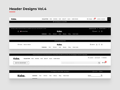 Header Designs Vol.4 ecommerce header header design ui uiux