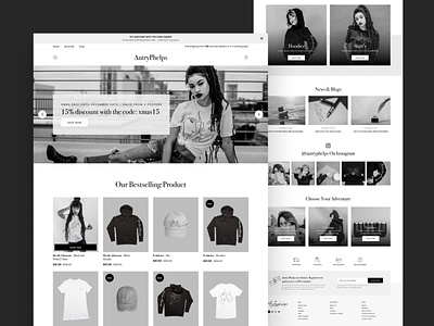 Online Fashion Store Design ecommerce fashion store homepage design mockup design shopify uiux website design