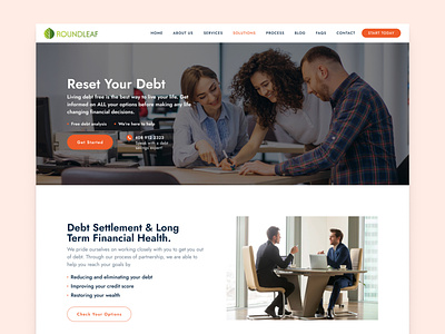 Debt Settlement Landing Page debt debt settlement finance landing page mockup design ui design uiux ux
