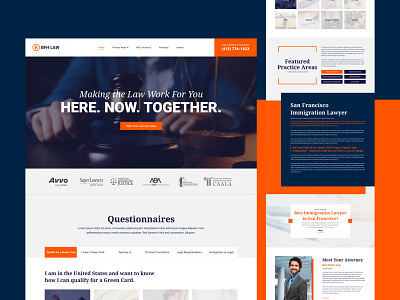 Law Website Design homepage immigration law law lawyer mockup design uiux ux website design