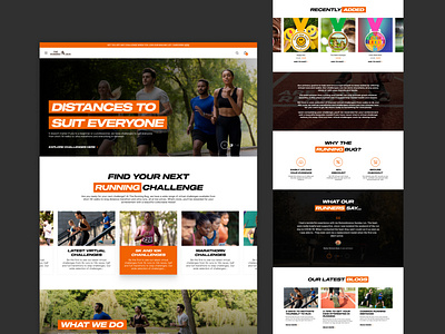 Landing Page Design landing page landing page design marathorn mockup design running runningchallenge virtual challenges website design