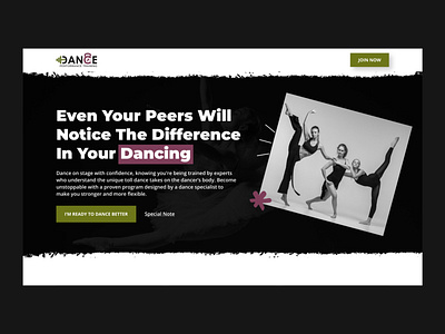 Dance Performance Training dance dance performance training landing page design mockup design uiux website design