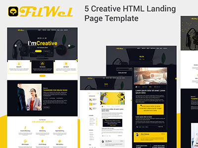FilWel-Creative HTML Landing Page Template creative html files html template modern look multi purpose responsive uiux website template
