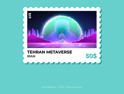 Tehran Metaverse Stamp design graphic design tehran vector