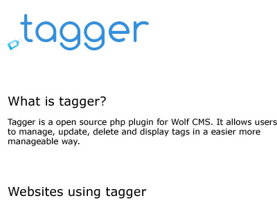 Tagger Webpage website
