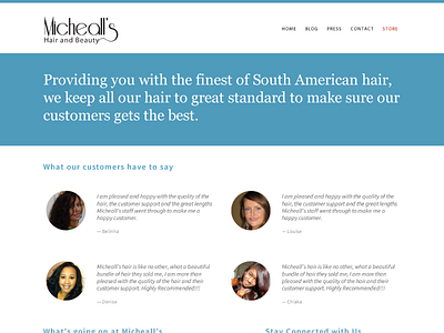 Micheall's Hair and Beauty redesign hair silent works site web