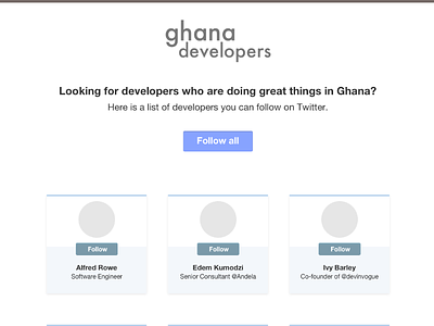 Ghana Developers Homepage ghana peeling pixels site social web
