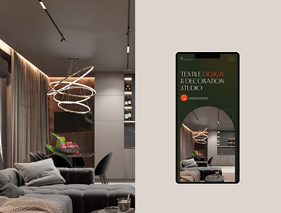 Mobile version of textile studio design ui ux
