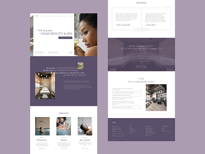 Beauty saloon OASIS BEAUTY & SPA beuty salon design landing massage meditation spa salone ui user interface ux web design website