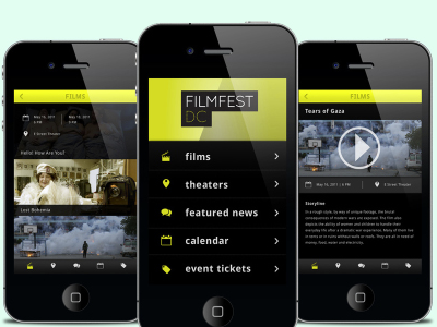 filmfest dc app app dark film icon interactive iphone mobile ui ux