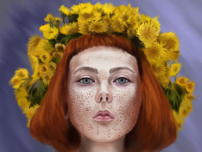 Orange hair portrait design digital digital illustration digital portrait painting portrait