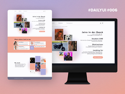 Profile Page on a platform to find Creative Interns 006 branding dailyui design interaction design internship profilepage ui ux