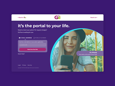 Portal Login customer portal figma insurance life insurance login portal purple troo ui web webapp
