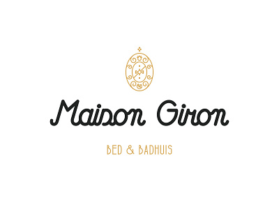 Logo Maison Giron bb bed and breakfast black calligraphy gold graphic design logo logo design ornament white