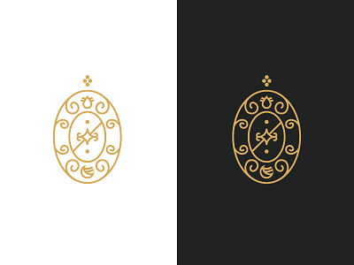 Logo icon Maison Giron bed and breakfast black gold logo logo design logo mark ornament vector white