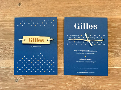 Birth cards - Gilles Declercq birtcard blue calligraphy card design graphic graphic design hearts lettering stars