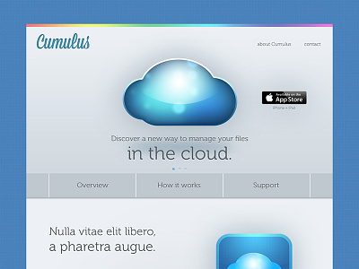 Cumulus landing page app cloud design ios landing page ui ux web website