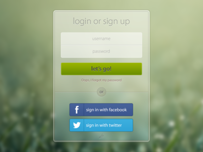 Login / Sign up form