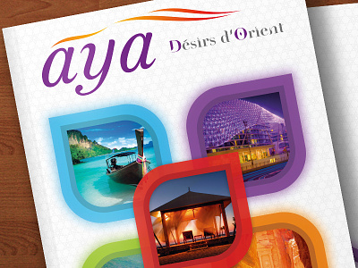 Aya: alternate cover & logo branding brochure cover graphic design indesign print travel