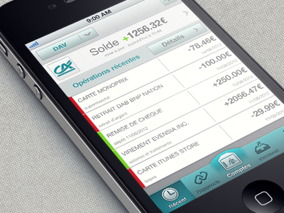 Bank App app interface ios iphone ui user interface