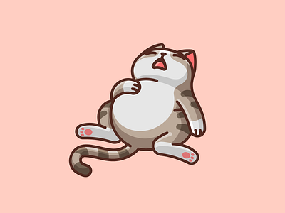 Sleeping Cat adorable animal cat character chubby cute exhausted fat funny humor illustration illustrations illustrative joke lazy mascot mood pet sleeping weekend