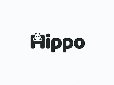 Hippo Logotype animal black and white brand branding clever creative font h hippo hippopotamus identity initial logo logotype negative space simple smart typography unique wordmark