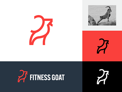Wild Goat abstract animal brand branding concept fitness goat greatest of all time horn icon identity logo mark power powerful self confidence standing strong symbol wild