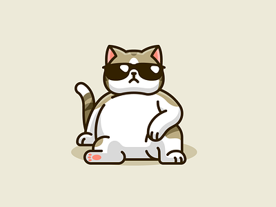 cartoon cat with sunglasses