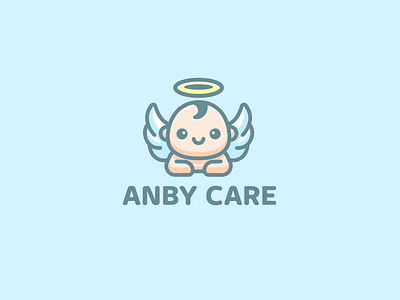 Angel Baby adorable angel baby branding care character children cute fun halo identity illustrative logo kids logo lovely mascot playful pure toddler wings